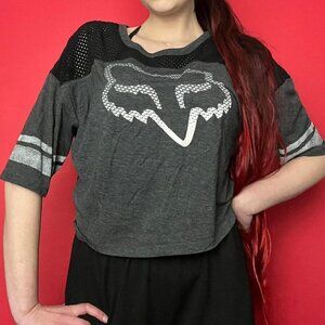 FOX / Y2K part mesh crop jersey​​​​​​​​​​​
